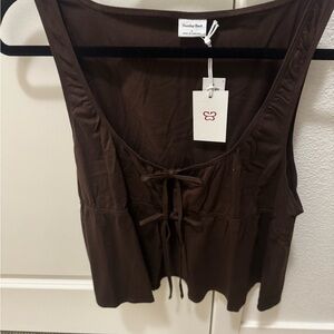 Aritzia Sunday Best Chocolate Brown Tank Top